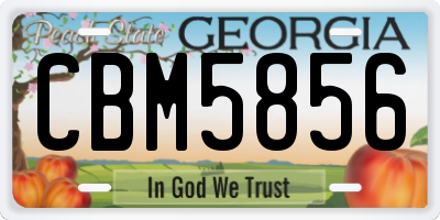 GA license plate CBM5856