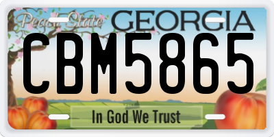 GA license plate CBM5865