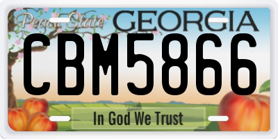 GA license plate CBM5866