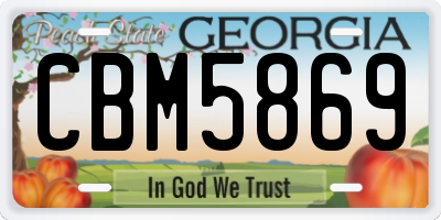 GA license plate CBM5869