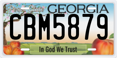 GA license plate CBM5879