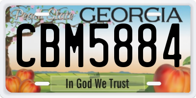 GA license plate CBM5884