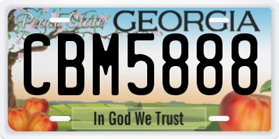 GA license plate CBM5888