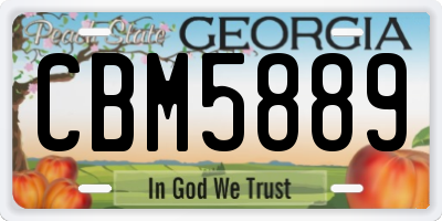 GA license plate CBM5889