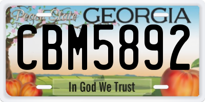 GA license plate CBM5892