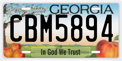 GA license plate CBM5894
