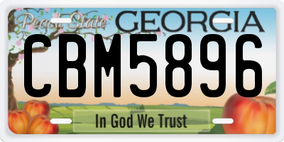GA license plate CBM5896