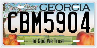 GA license plate CBM5904