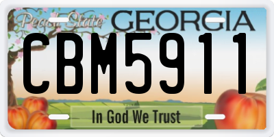 GA license plate CBM5911