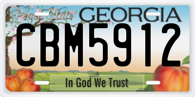 GA license plate CBM5912