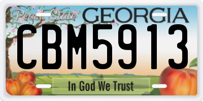 GA license plate CBM5913