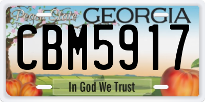 GA license plate CBM5917