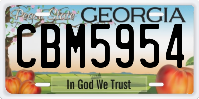 GA license plate CBM5954