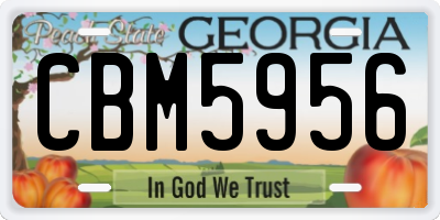 GA license plate CBM5956