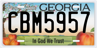 GA license plate CBM5957