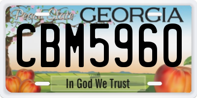 GA license plate CBM5960