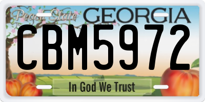 GA license plate CBM5972