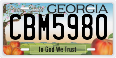 GA license plate CBM5980