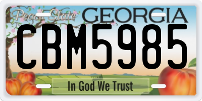 GA license plate CBM5985
