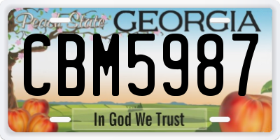 GA license plate CBM5987