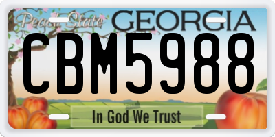 GA license plate CBM5988