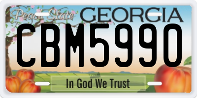GA license plate CBM5990