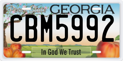GA license plate CBM5992