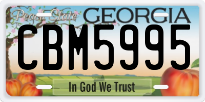 GA license plate CBM5995