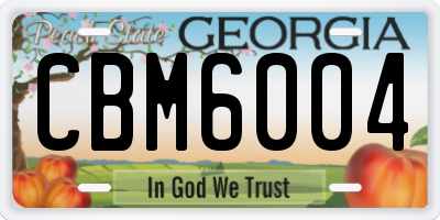 GA license plate CBM6004