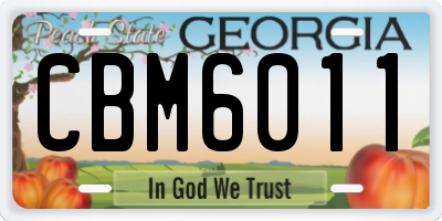 GA license plate CBM6011
