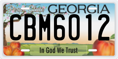 GA license plate CBM6012