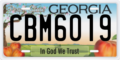 GA license plate CBM6019