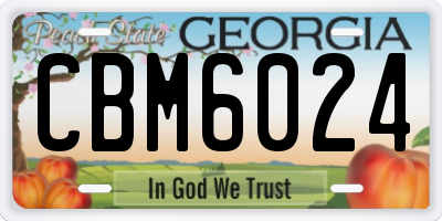 GA license plate CBM6024