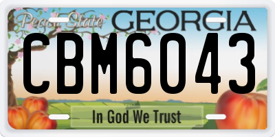 GA license plate CBM6043