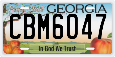 GA license plate CBM6047