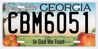 GA license plate CBM6051