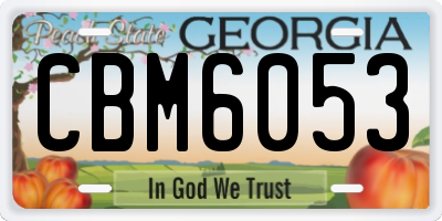 GA license plate CBM6053