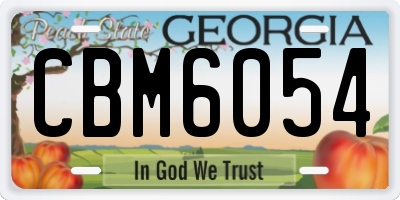 GA license plate CBM6054