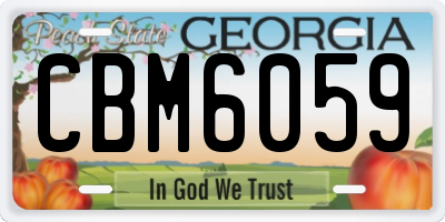 GA license plate CBM6059