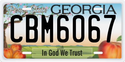 GA license plate CBM6067