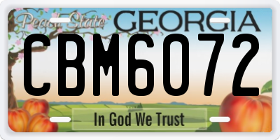 GA license plate CBM6072