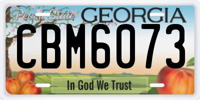 GA license plate CBM6073