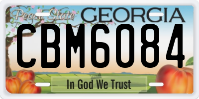 GA license plate CBM6084