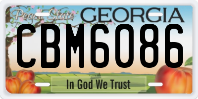 GA license plate CBM6086