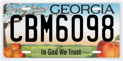 GA license plate CBM6098