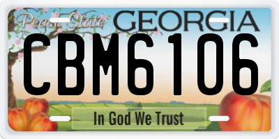 GA license plate CBM6106