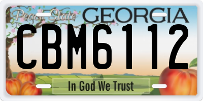 GA license plate CBM6112