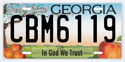 GA license plate CBM6119