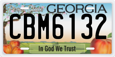 GA license plate CBM6132