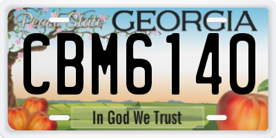 GA license plate CBM6140